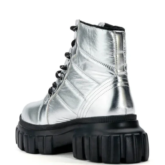 Miz Celsius: Silver Puffer Construction Boot SIZE 8 9 - Picture 4 of 6